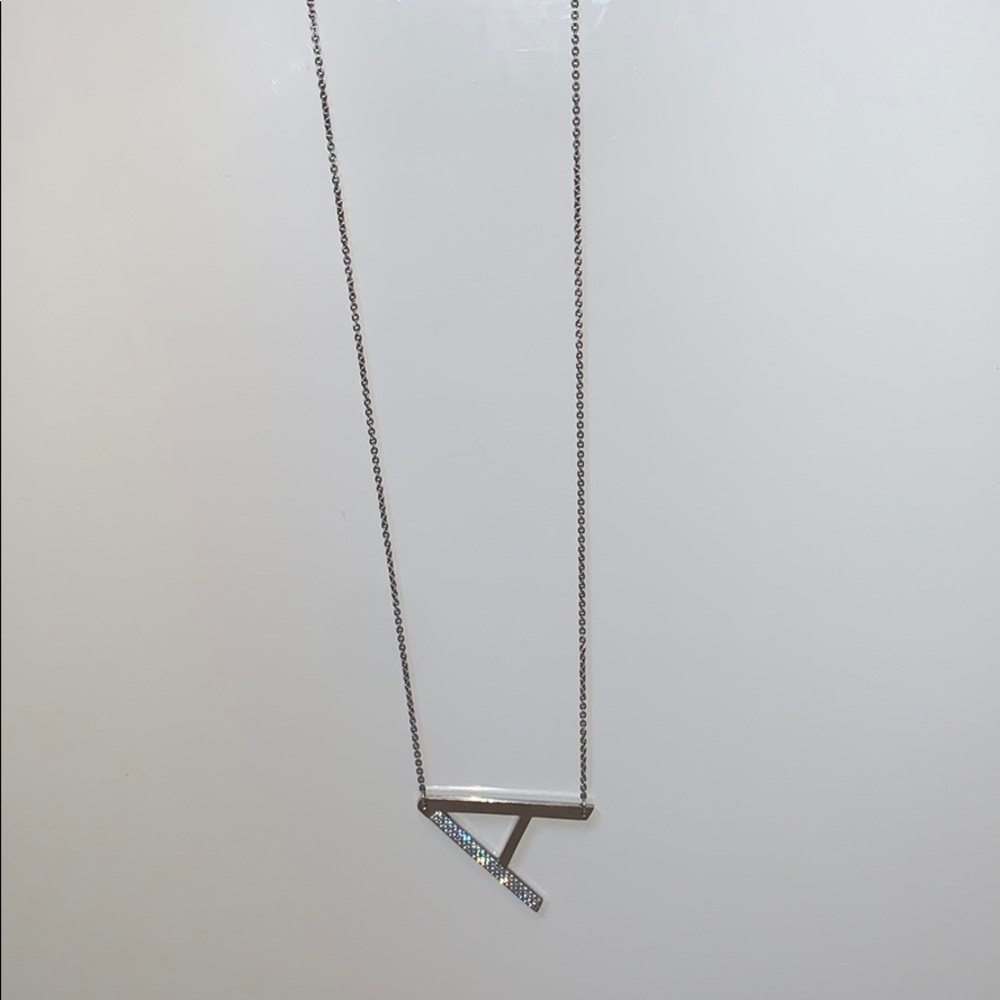 Diamonique initial necklace